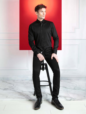 Rosewood L/S Black Stretch Shirt