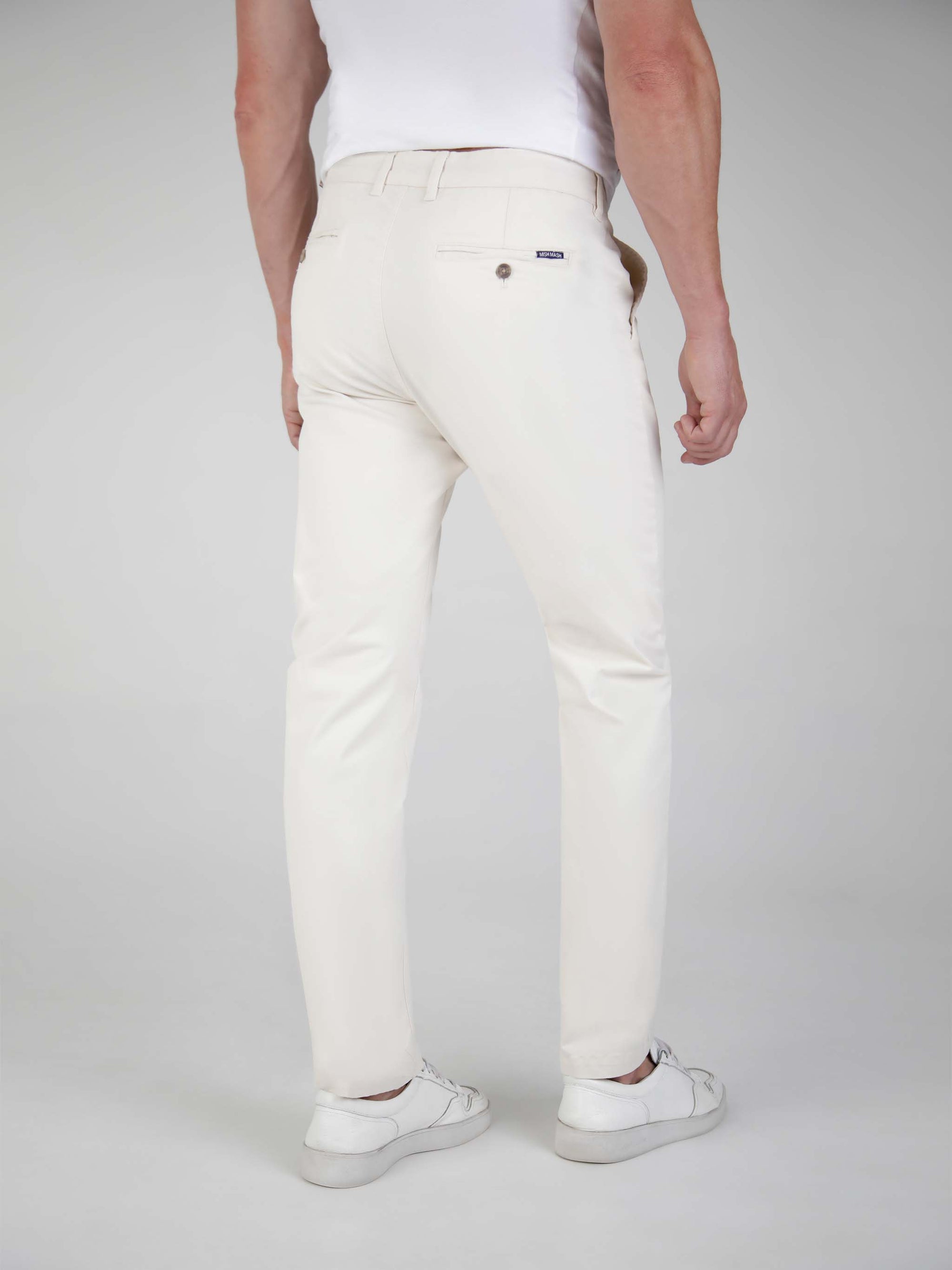 Slim Fit Mid Stretch Casual Cotton Bromley Gardenia Chino Trouser