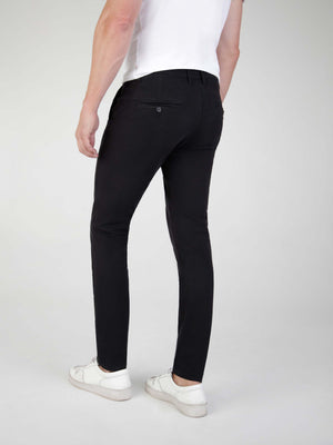 Tapered Fit Mid Stretch Casual Cotton Bromley Black Chino Trouser