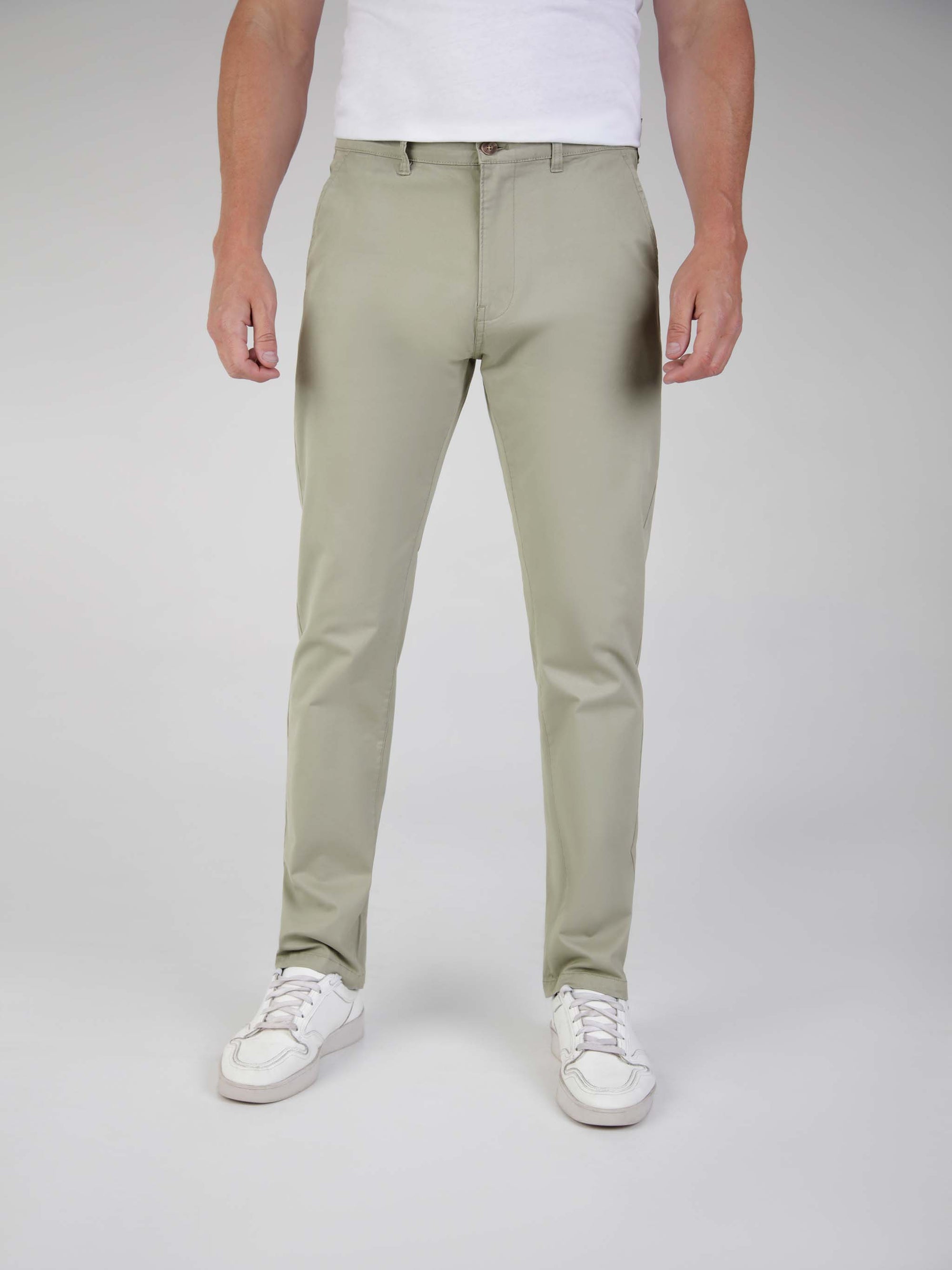 Tapered Fit Mid Stretch Casual Cotton Bromley Desert Sage Chino Trouser