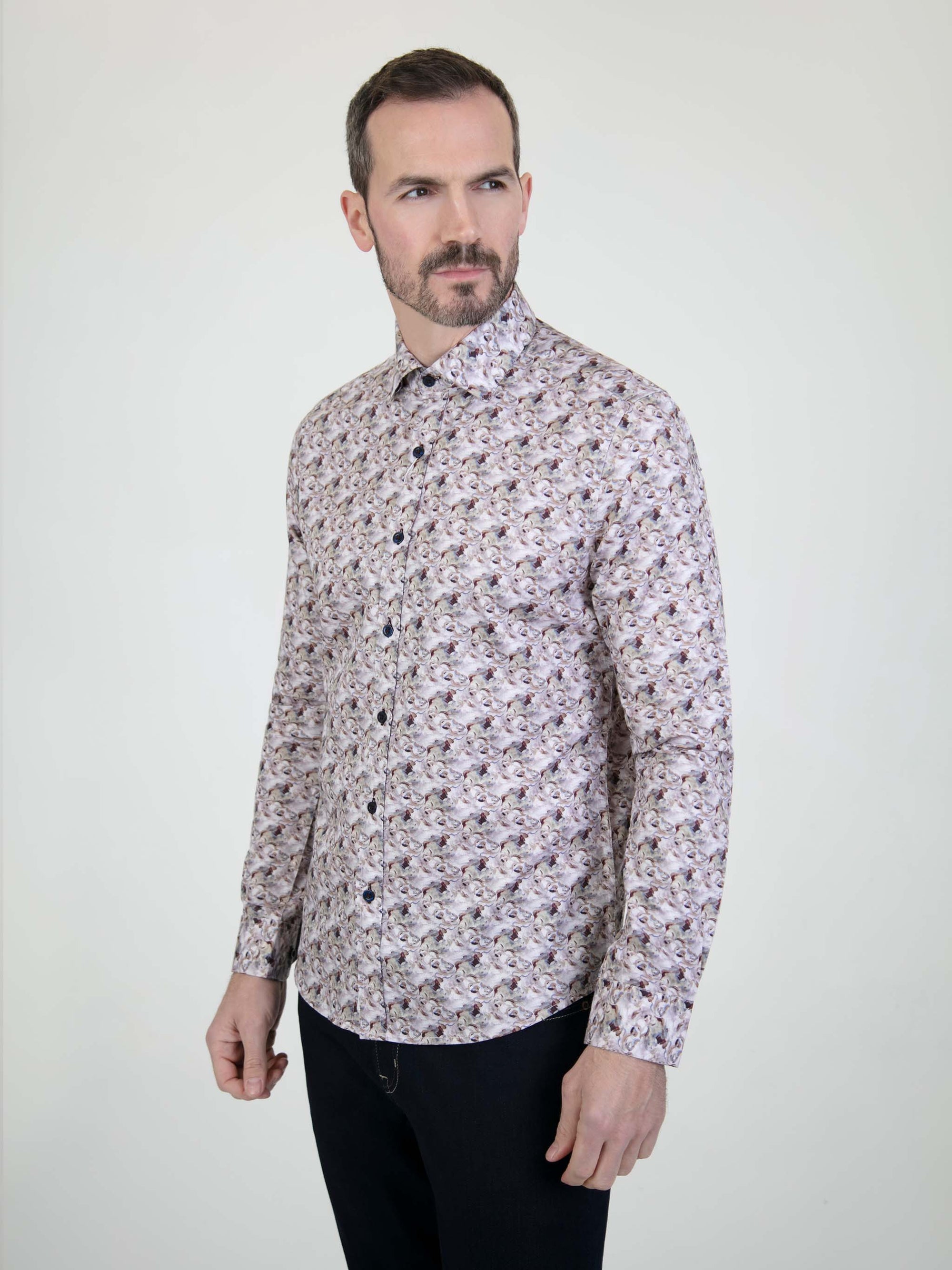 mens long sleeve patterned shirt