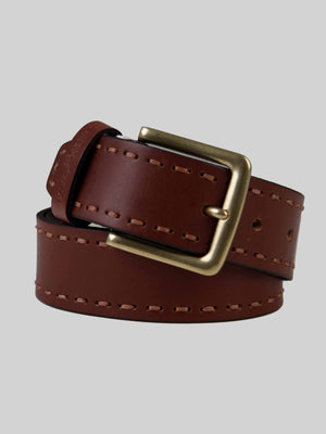 Leather Fixed Dark Tan Jean Belt