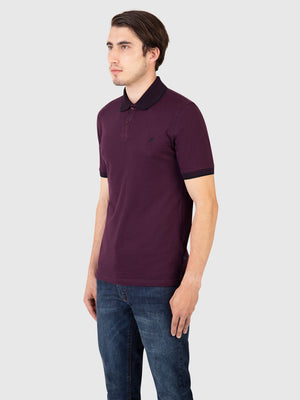 Regular Fit Gritt Plum Jersey Polo Outsize