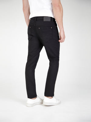 mens black tapered fit denim jean