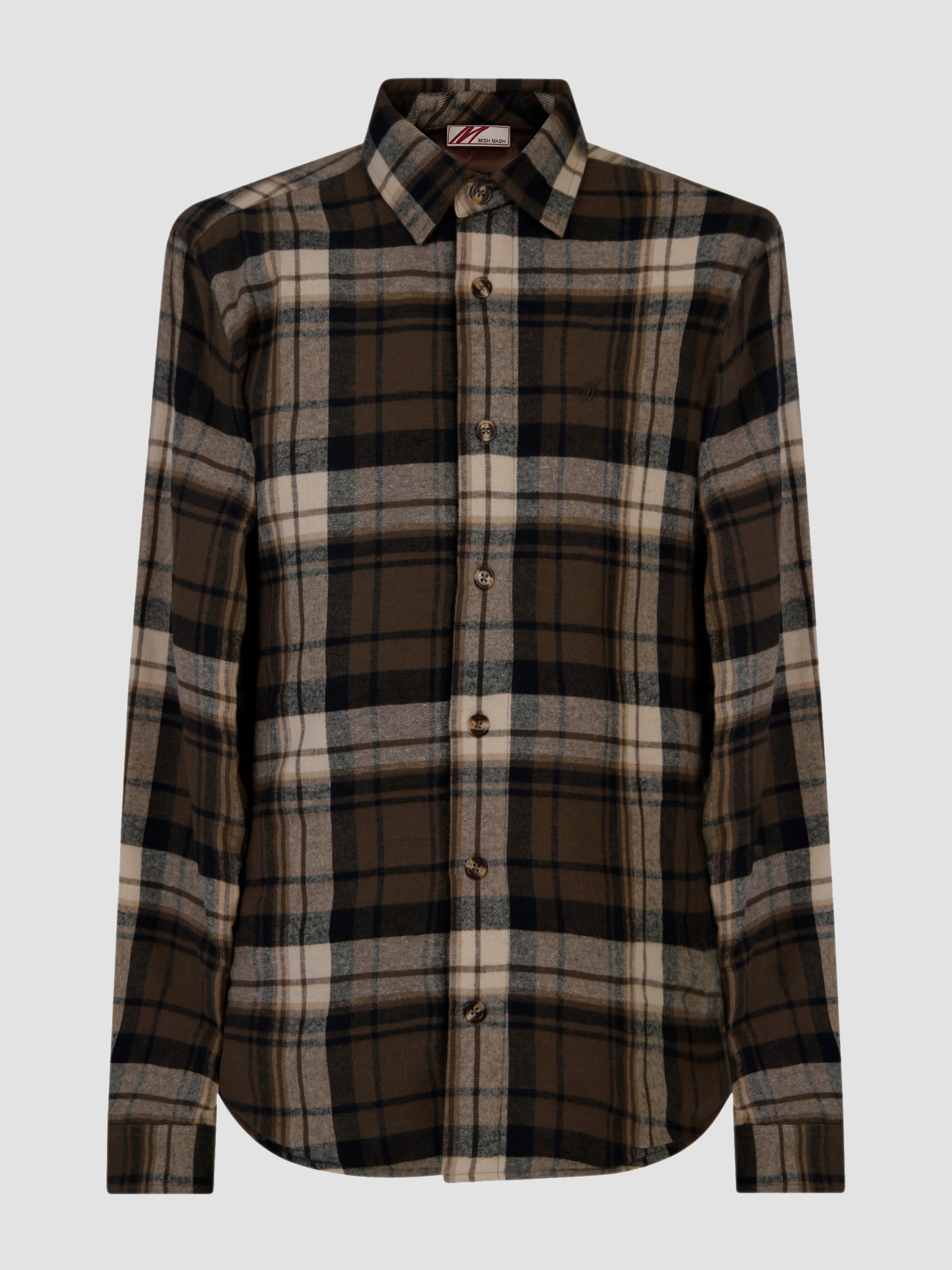 Nettle Mocca & White L/S Shirt