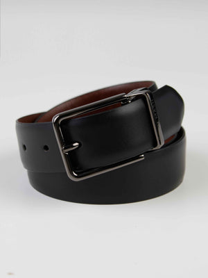 Leather Reversible Portland Black/Dark Brown Jean Belt