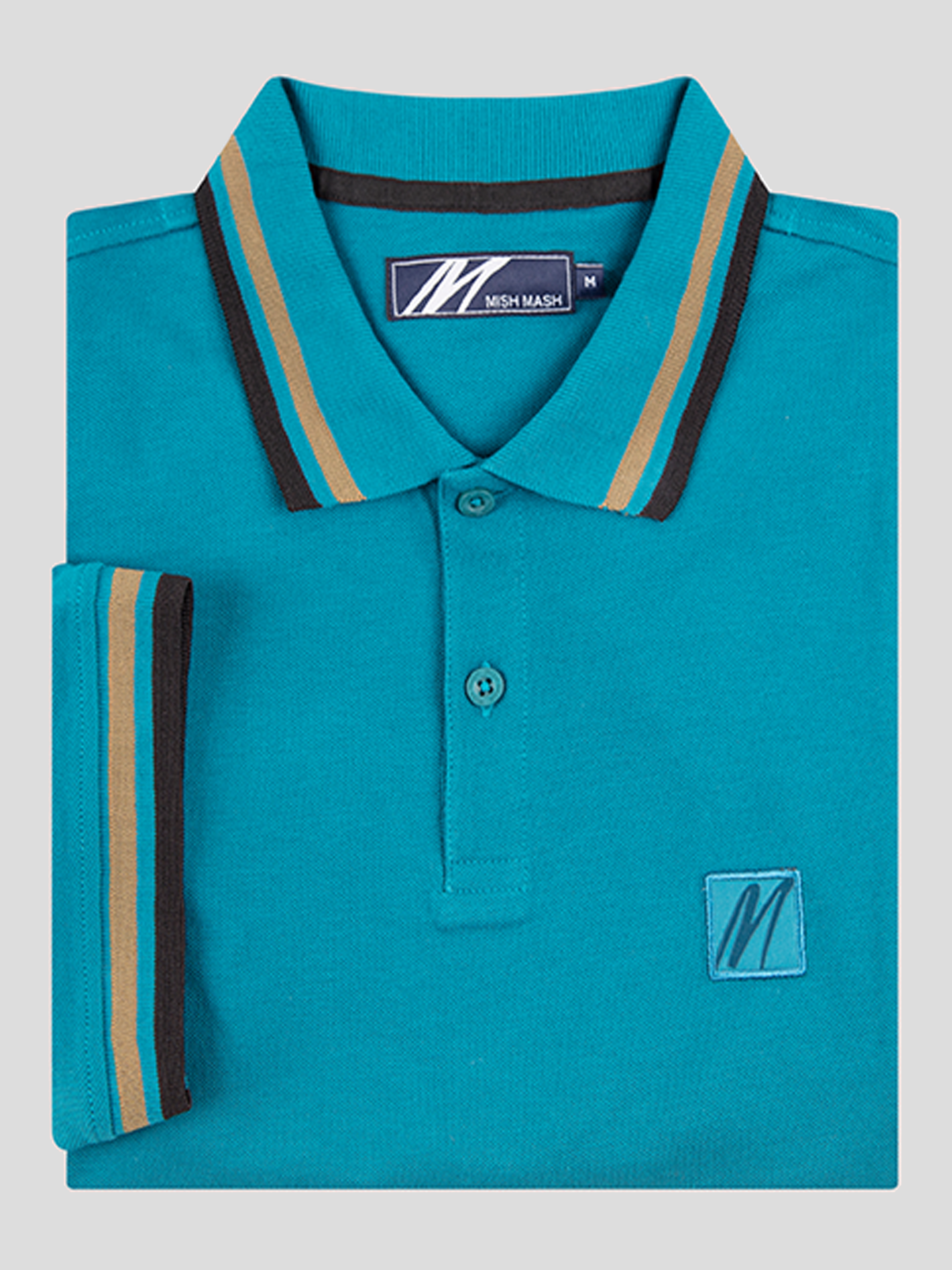 Regular Fit Raptor Teal Classic Pique Polo