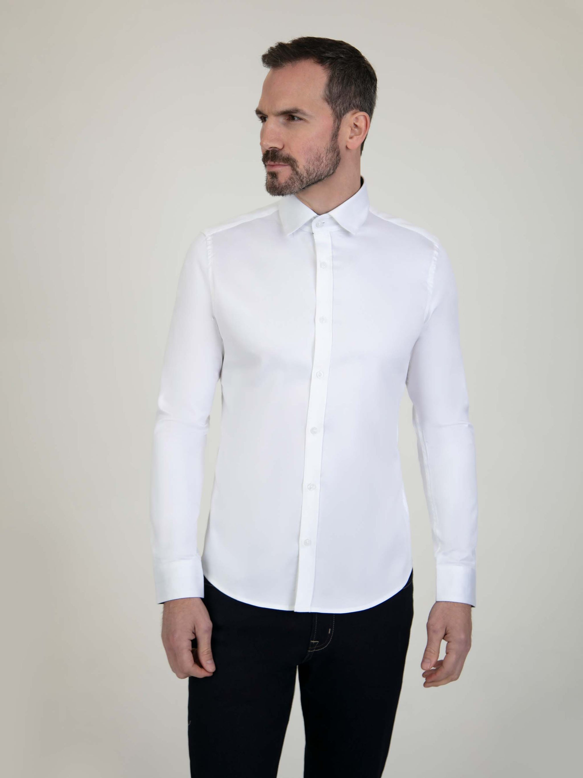 Rosewood White L/S Stretch Shirt