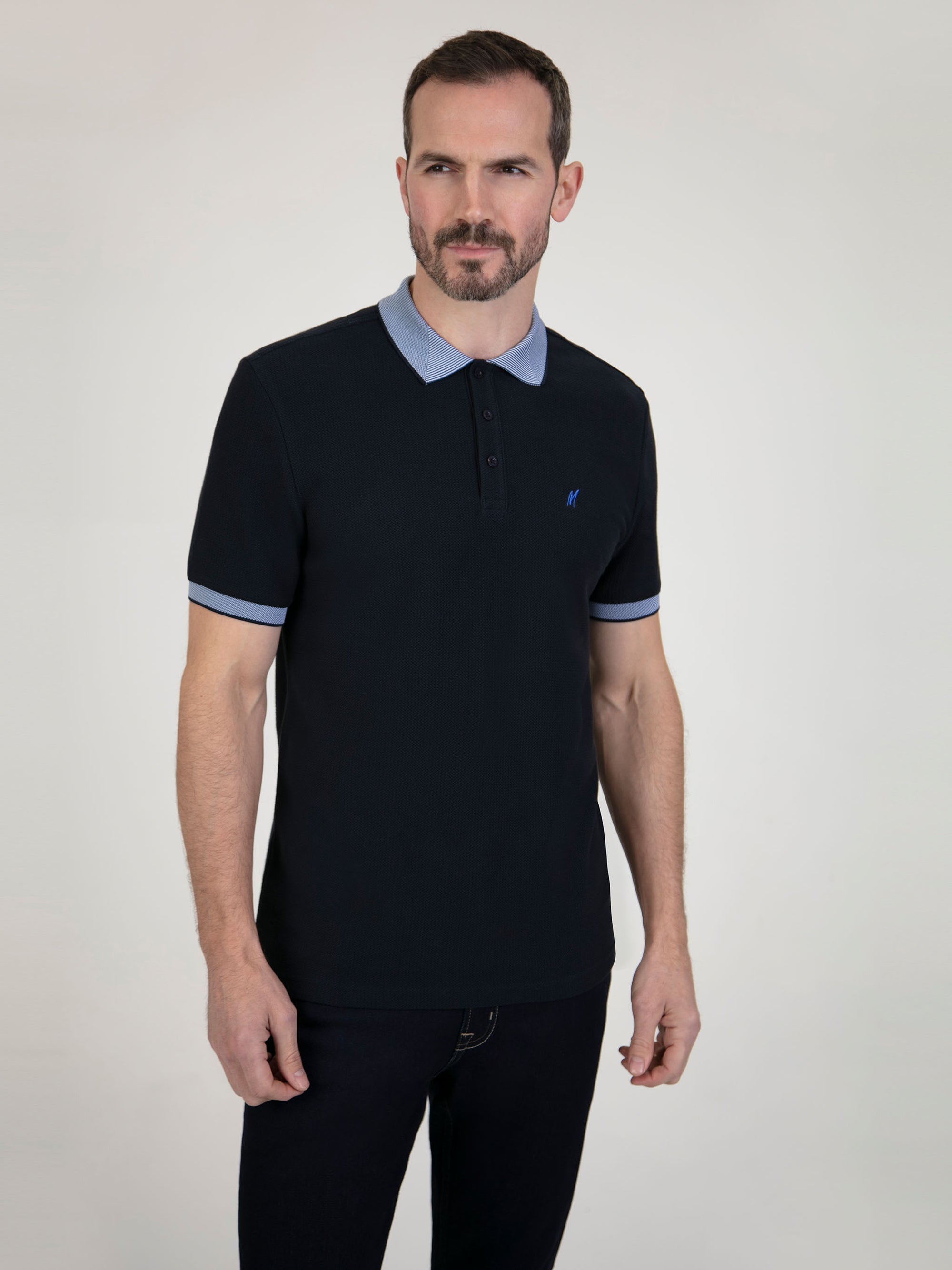 mens uk navy short sleeve polo