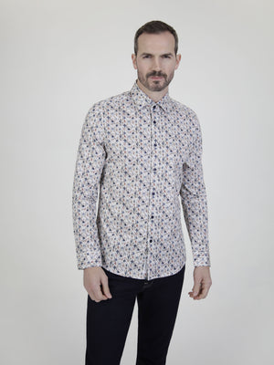 Veneer White & Multi L/S Shirt