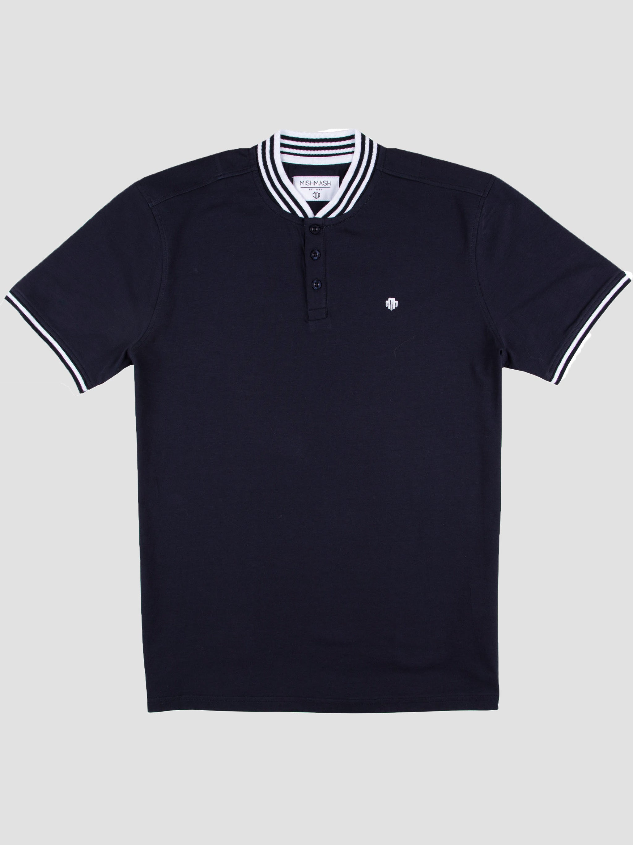 Meddlin Navy Bomber Mens Short Sleeve Polo Shirt | Mish Mash